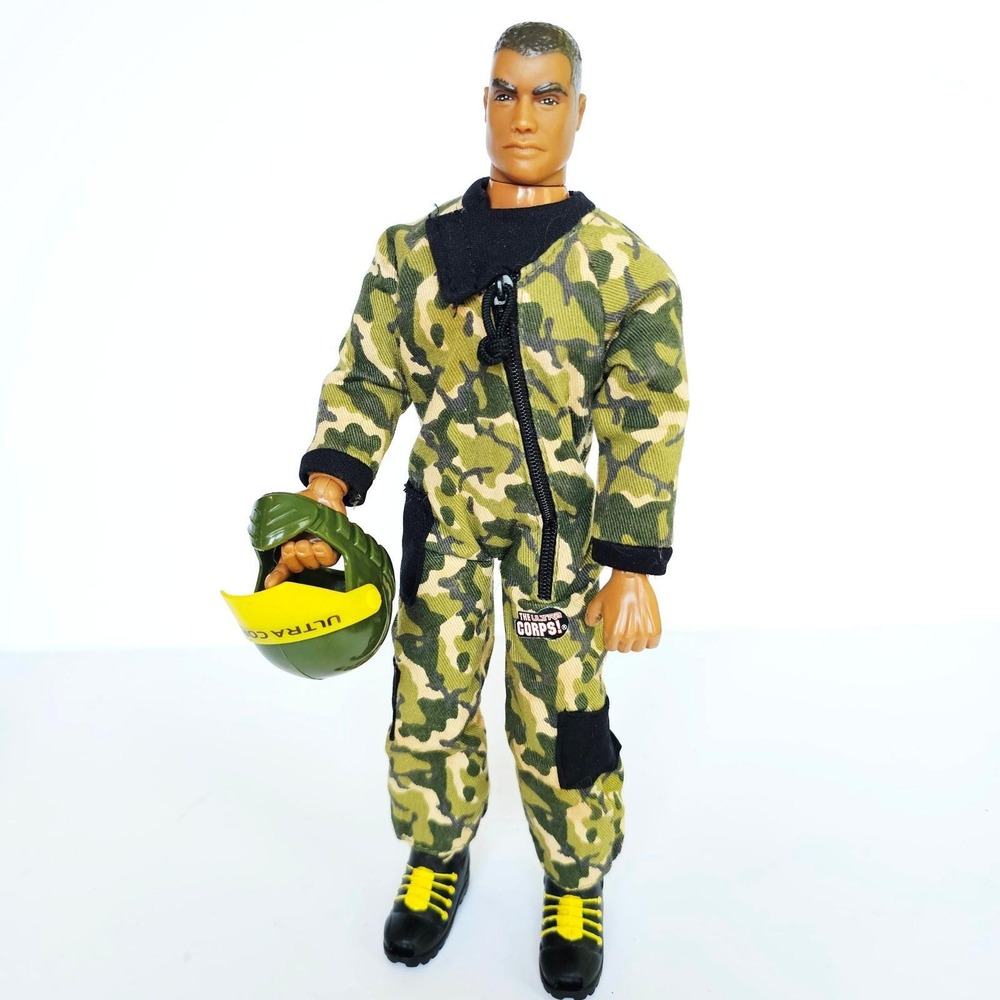 1999 Lanard The Ultra Corps Action Figure 12" Camo Soldier Flight Suit Helmet - Picture 2 of 8